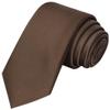 KissTies Boys Tie Truffle Brown Satin Solid Necktie For Kids Ties + Gift Box view 1