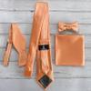 KissTies Boys Tie Peach Satin Solid Necktie For Kids Apricot Ties + Gift Box view 4