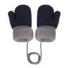 Toddler Baby Knitted Winter Gloves Cable Mittens Cute Cartoon Bear Kids Boys Girls Thermal Thick Fleece Lined Gloves Wool Warm Knit Snow Ski Cold Weather Gloves Children with String Age 0-3Y view 2