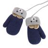 Toddler Baby Knitted Winter Gloves Cable Mittens Cute Cartoon Bear Kids Boys Girls Thermal Thick Fleece Lined Gloves Wool Warm Knit Snow Ski Cold Weather Gloves Children with String Age 0-3Y view 3