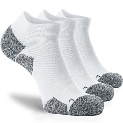 CWVLC Unisex Cushioned Compression Athletic Ankle Socks Multipack, 3-pairs White, XL (13.5-15.5 W US/ 12-14 M US)