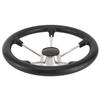 NovelBee 13-1/2 Inch Stainless Steel 5 Spoke Boat Marine Destroyer Steering Wheel with Black PU Foam view 2