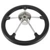 NovelBee 13-1/2 Inch Stainless Steel 5 Spoke Boat Marine Destroyer Steering Wheel with Black PU Foam view 4