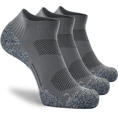 CWVLC Unisex Cushioned Compression Athletic Ankle Socks Multipack, 3-pairs Charcoal, M (7.5-10 W US/ 6-8.5 M US)