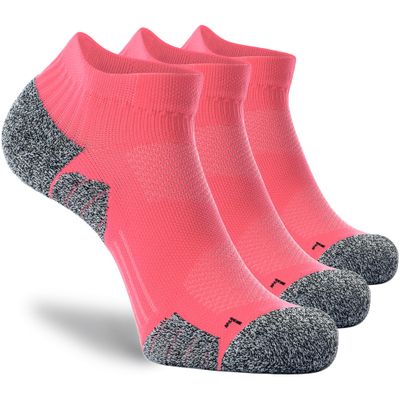 CWVLC Unisex Cushioned Compression Athletic Ankle Socks Multipack, 3-pairs Watermelon, M (7.5-10 W US/ 6-8.5 M US)