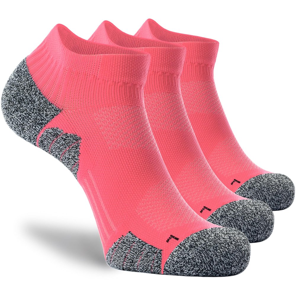 CWVLC Unisex Cushioned Compression Athletic Ankle Socks Multipack, 3-pairs Watermelon, M (7.5-10 W US/ 6-8.5 M US)