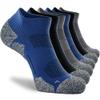 CWVLC Unisex Cushioned Compression Athletic Ankle Socks Multipack, 6-pairs Black Charcoal Royal, M (7.5-10 W US/ 6-8.5 M US) view 1