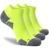 CWVLC Unisex Cushioned Compression Athletic Ankle Socks Multipack, 3-pairs Lime-Green, M (7.5-10 W US/ 6-8.5 M US) view 1