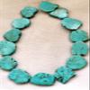 16inch Strand- Magnesite New Stone Bead DIY Matrix Turquoise - Freeform Shape Slab Slice Beads Chunky Necklace 20-60mm(2") (20-35mm) view 2