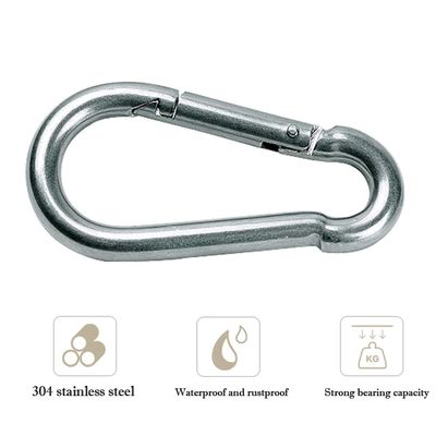 AnEssOil Spring Snap Hook Carabiner 304 Stainless Steel Clip Light Durable Bearing Capacity 400kg Solid Design