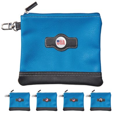 Clip Wipes Golf Pouch - American Flag | USA - Zipper Style (Blue-USA)