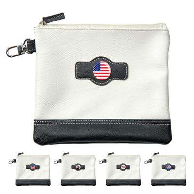 Clip Wipes Golf Pouch - American Flag | USA - Zipper Style (White-Flag)