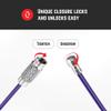 Silipac Wire Keychain Cable Rings  Twist-Lock 6.3" (16 cm), 2mm  Car Keyring, Luggage Tag & ID Tag Loop Stainless Steel view 2