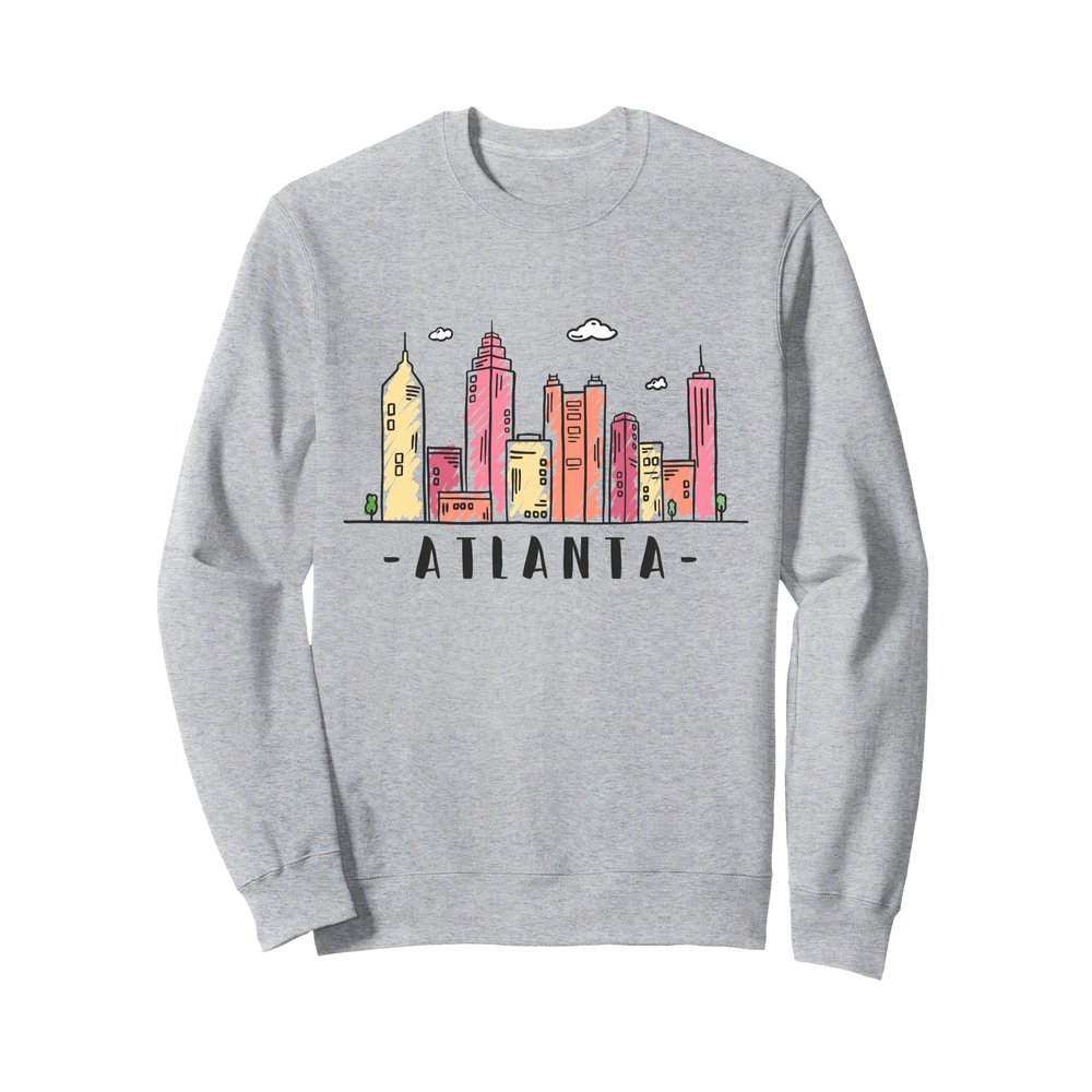 Atlanta Skyline Georgia Colourful City Souvenir Gift Sweatshirt