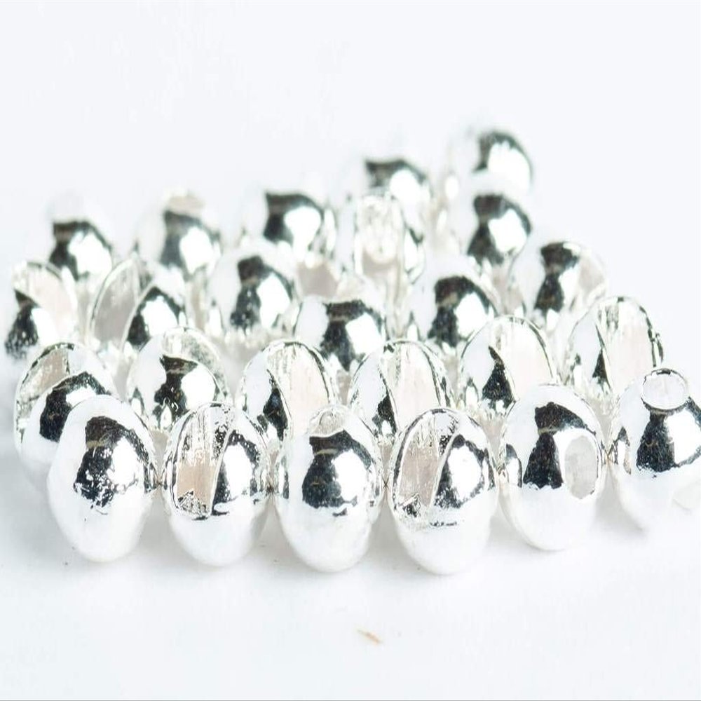 Blue Wing Olive Slotted Tungsten Beads for Fly Tying- 100 Pack (Silver, 5.5 mm (7/32"))