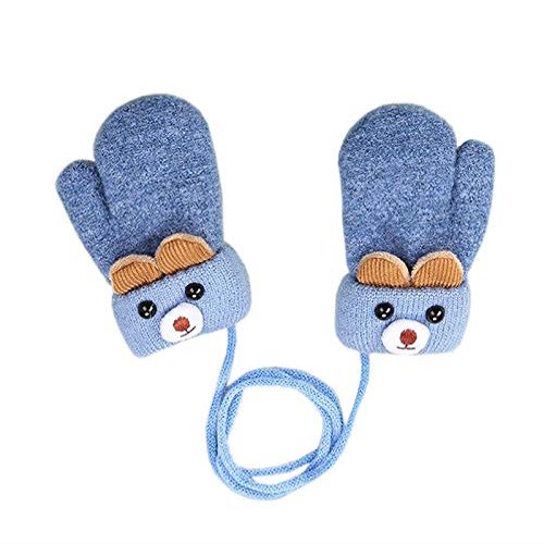 Baby Toddler Cute Winter Warm Knitted Magic Mittens On String Kids Cold Weather Snow Insulated Gloves for Girl Boy 0-3Y Gift