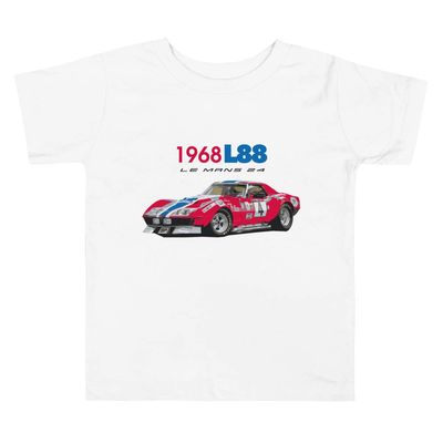 1968 Sports Car L88 RED/Nart Race Car Toddler Short Sleeve Tee