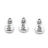 30 Pieces Antique Silver Plated Jewelry Charms GY03742 Dollar Money Bag Sack view 1