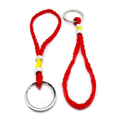 50 Pieces Antique Silver Plated Jewelry Charms GY03945 Red Rope Keyring Key Ring