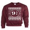 ALLNTRENDS Adult Sweatshirt Nine and Three Quarters Platform Ugly Christmas Top (S, Maroon) view 1