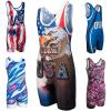 KO Sports Gear Unisex Wrestling Singlet for Adult Wrestlers - Wrestling Singlet for Men & Women - Bold Durable Uniform, Stretchy Breathable Material - USA Eagle, Adult Medium view 1