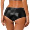 Aislor Women's Shiny Metallic Booty Shorts Hot Pants Modern Jazz Pole Dance Shorts Bottoms Black Large view 2