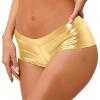 Aislor Women's Shiny Metallic Booty Shorts Hot Pants Modern Jazz Pole Dance Shorts Bottoms Gold X-Large view 1