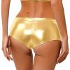 Aislor Women's Shiny Metallic Booty Shorts Hot Pants Modern Jazz Pole Dance Shorts Bottoms Gold X-Large view 2