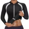 Women Sauna Suit Workout Jacket Hot Sweat Shirt Body Shaper Waist Trainer Fitness Top Long Sleeve Neoprene Zipper view 1