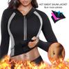 Women Sauna Suit Workout Jacket Hot Sweat Shirt Body Shaper Waist Trainer Fitness Top Long Sleeve Neoprene Zipper view 4