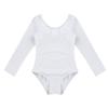 Aislor Kids Girls Cotton Stretchy Longsleeve Ballet Dance Leotard Gymnastics Fitness Workout Activewear White 12 Years view 1