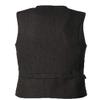 Men's Classic Suit Vest Slim Fit Herringbone Wool Tweed Casual Formal Waistcoat for Wedding Groomsmen XXXL,Black view 2