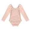 Aislor Kids Girls Cotton Stretchy Longsleeve Ballet Dance Leotard Gymnastics Fitness Workout Activewear Apricot 12 Years view 2