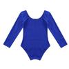Aislor Kids Girls Cotton Stretchy Longsleeve Ballet Dance Leotard Gymnastics Fitness Workout Activewear Dark&Blue 10 Years view 2