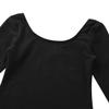 Aislor Kids Girls Cotton Stretchy Longsleeve Ballet Dance Leotard Gymnastics Fitness Workout Activewear Black 4T view 3