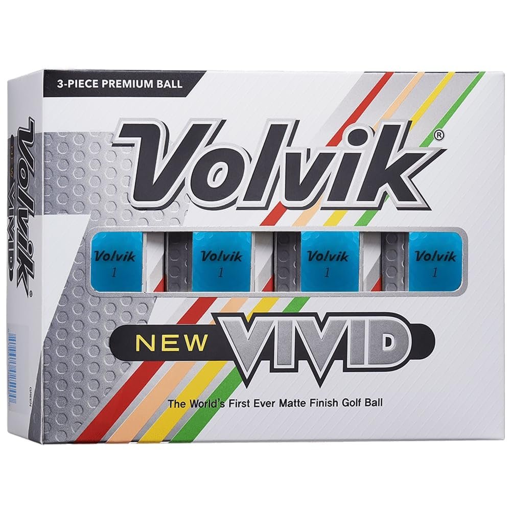 Volvik Vivid Golf Balls - Matte Blue, Dozen