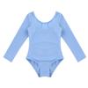 Aislor Kids Girls Cotton Stretchy Longsleeve Ballet Dance Leotard Gymnastics Fitness Workout Activewear Blue 10 Years view 1