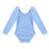 Aislor Kids Girls Cotton Stretchy Longsleeve Ballet Dance Leotard Gymnastics Fitness Workout Activewear Blue 10 Years view 2
