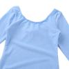 Aislor Kids Girls Cotton Stretchy Longsleeve Ballet Dance Leotard Gymnastics Fitness Workout Activewear Blue 10 Years view 3