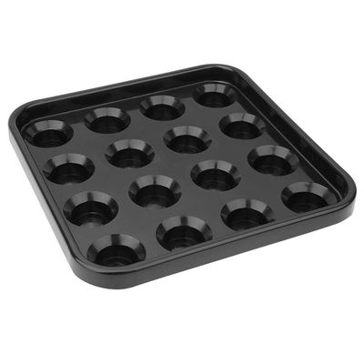 Alomejor Pool Ball Organizer Tray, 16-Ball Capacity, Easy-Carry Design, Black Plastic Tray with Handle for Home, Bar, or Travel Use