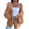EISHOW Women Oversized Chunky Knit Cardigan Sweaters Open Front Long Sleeve Casual Loose Warm Outwear Coat S-XXXL (Brown,S) view 1