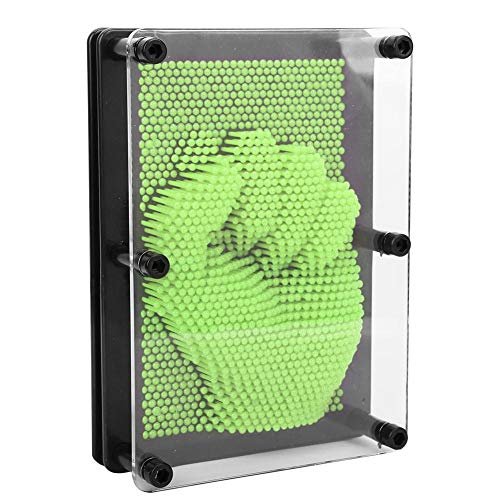 3D Clone Pin Art Toy Classic Pin Sculpture Board for Children Adults Plastic Hand Face Model Office Decoration Clone Pin Art(Green)