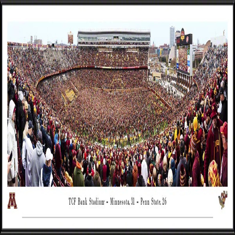 Minnesota Gophers vs Penn State Football, Storming the Field - 40.25x13.75-inch Standard Framed Print by Blakeway Panoramas