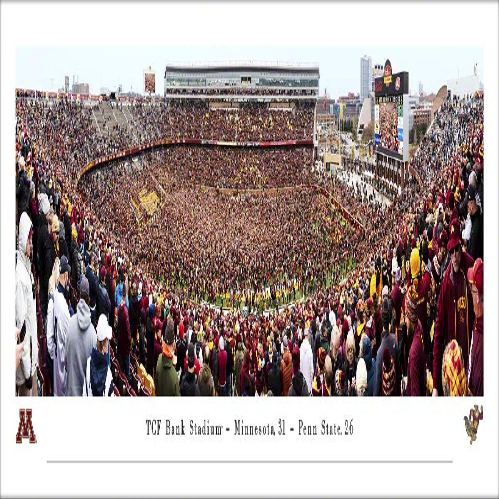Minnesota Gophers vs Penn State Football, Storming the Field - Unframed 40 x 13.5 Poster by Blakeway Panoramas