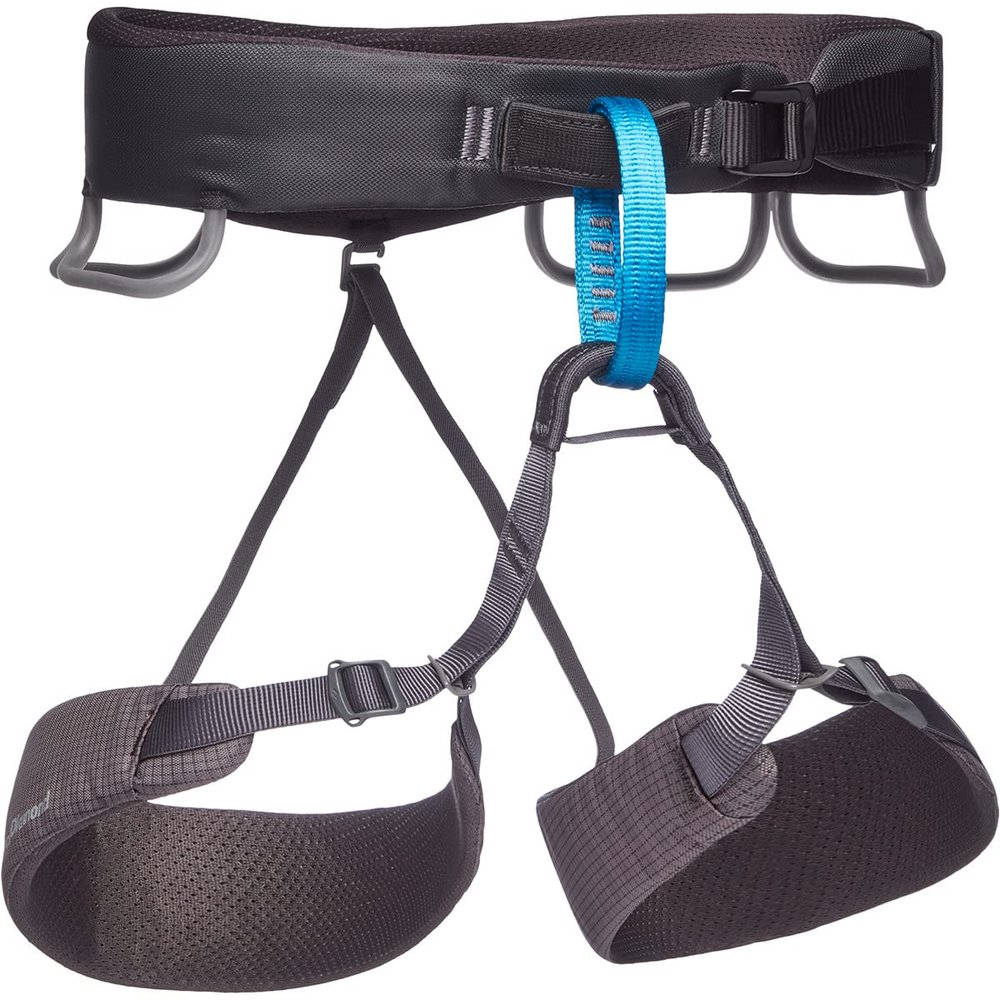 BLACK DIAMOND Mens Momentum Rock Climbing Harness | Adjustable Waist & Leg Loops | Dual Core Construction | Anthracite | Medium