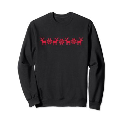 Elk, Ugly Christmas, Pattern Norway Winter, X-MAS, Snowflake Sweatshirt
