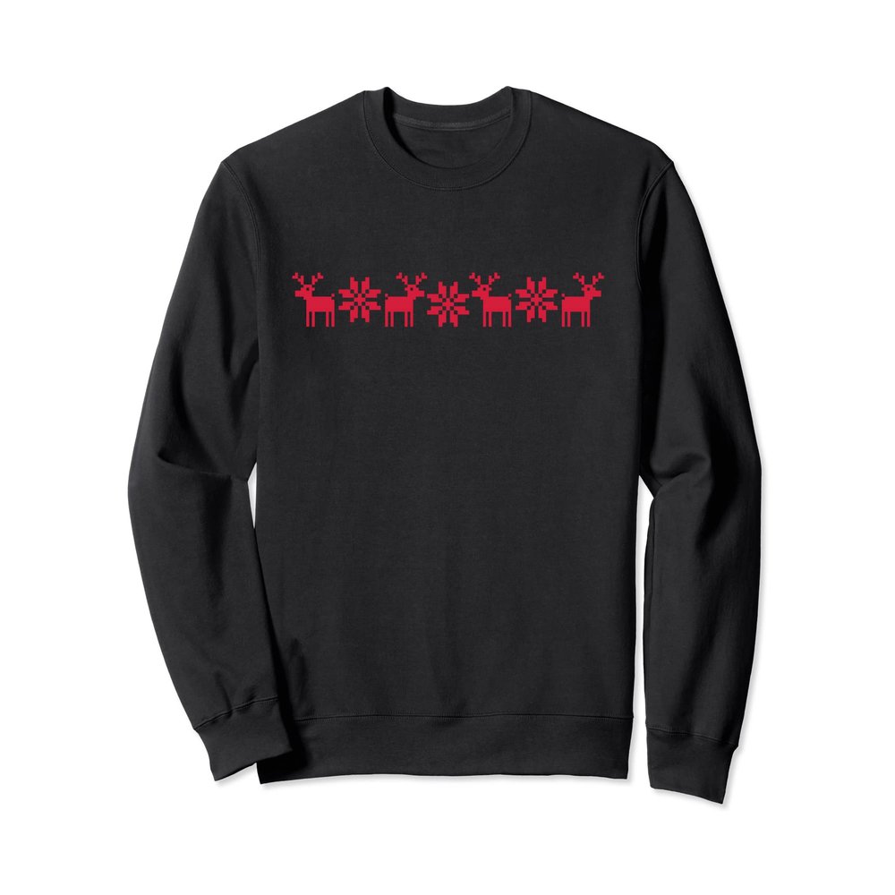 Elk, Ugly Christmas, Pattern Norway Winter, X-MAS, Snowflake Sweatshirt