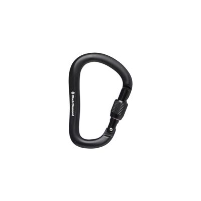 BLACK DIAMOND RockLock Screwgate Carabiner | Hot-Forged, Lightweight | Keylock Nose | Secure Locking Biner for Belaying & Rappelling | Black