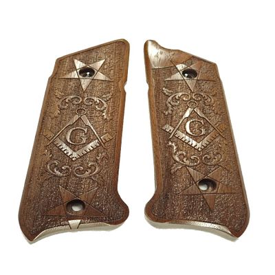 Walnut Masonic Ruger Mark IV Compatible Grips
