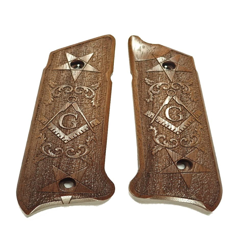 Walnut Masonic Ruger Mark IV Compatible Grips